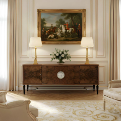 Aurelia Medallion Burl Media Console | French Neoclassical TV Stand Cabinet | EKAR Furniture,EKAR FURNITURE CO.,LTD,Aurelia Medallion Burl Media Console | French Neoclassical TV Stand Cabinet | EKAR Furniture,foshan furniture factory,custom Furniture factory,china furniture factory