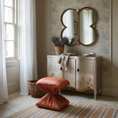 Boheme Cinched Silk Vanity Stool | French Classical Fully Upholstered Tassel Bedroom Pouf | EKAR Furniture,EKAR FURNITURE CO.,LTD,Boheme Cinched Silk Vanity Stool | French Classical Fully Upholstered Tassel Bedroom Pouf | EKAR Furniture,foshan furniture factory,custom Furniture factory,china furniture factory