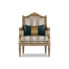 Seraphine Fluted Fauteuil | French Louis XVI Carved Gold Accent Chair for Luxury Living Room |,EKAR FURNITURE CO.,LTD,Seraphine Fluted Fauteuil | French Louis XVI Carved Gold Accent Chair for Luxury Living Room |,foshan furniture factory,custom Furniture factory,china furniture factory