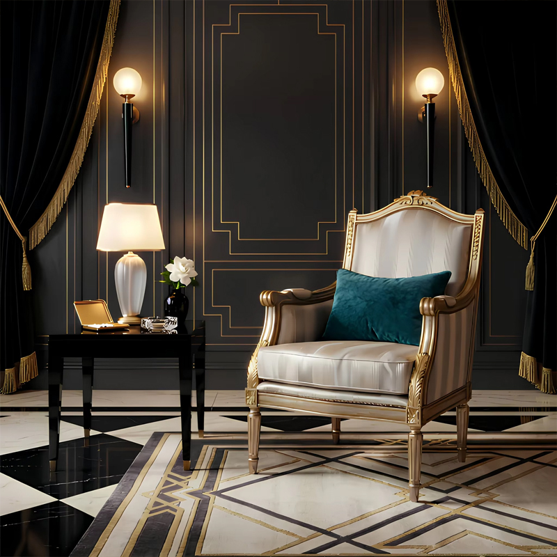 Seraphine Fluted Fauteuil | French Louis XVI Carved Gold Accent Chair for Luxury Living Room |,EKAR FURNITURE CO.,LTD,Seraphine Fluted Fauteuil | French Louis XVI Carved Gold Accent Chair for Luxury Living Room |,foshan furniture factory,custom Furniture factory,china furniture factory