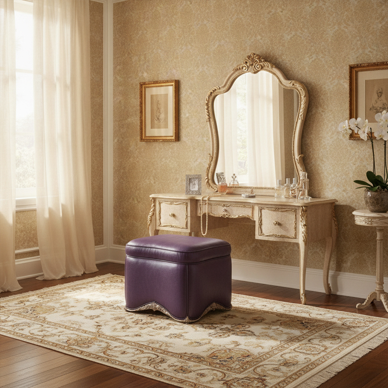 EKAR Versailles Tufted Vanity Stool | French Classic Upholstered Dressing Stool,EKAR FURNITURE CO.,LTD,EKAR Versailles Tufted Vanity Stool | French Classic Upholstered Dressing Stool,foshan furniture factory,custom Furniture factory,china furniture factory
