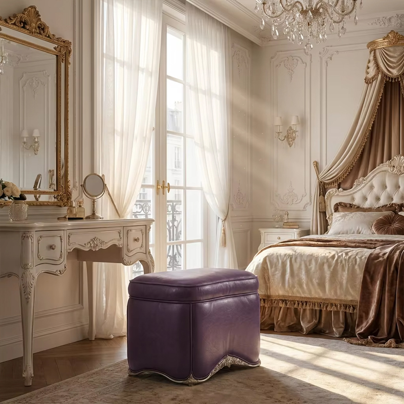EKAR Versailles Tufted Vanity Stool | French Classic Upholstered Dressing Stool,EKAR FURNITURE CO.,LTD,EKAR Versailles Tufted Vanity Stool | French Classic Upholstered Dressing Stool,foshan furniture factory,custom Furniture factory,china furniture factory