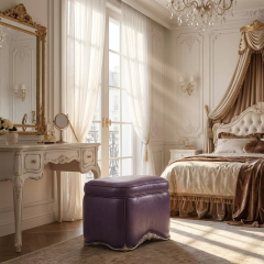EKAR Versailles Tufted Vanity Stool | French Classic Upholstered Dressing Stool,EKAR FURNITURE CO.,LTD,EKAR Versailles Tufted Vanity Stool | French Classic Upholstered Dressing Stool,foshan furniture factory,custom Furniture factory,china furniture factory