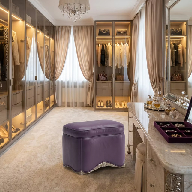 EKAR Versailles Tufted Vanity Stool | French Classic Upholstered Dressing Stool,EKAR FURNITURE CO.,LTD,EKAR Versailles Tufted Vanity Stool | French Classic Upholstered Dressing Stool,foshan furniture factory,custom Furniture factory,china furniture factory