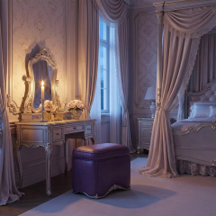 EKAR Versailles Tufted Vanity Stool | French Classic Upholstered Dressing Stool,EKAR FURNITURE CO.,LTD,EKAR Versailles Tufted Vanity Stool | French Classic Upholstered Dressing Stool,foshan furniture factory,custom Furniture factory,china furniture factory