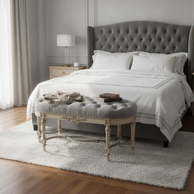 EKAR Versailles Velvet Bench | French Classic Tufted Footstool for Bedroom,MY SHOP,EKAR Versailles Velvet Bench | French Classic Tufted Footstool for Bedroom,foshan furniture factory,custom Furniture factory,china furniture factory