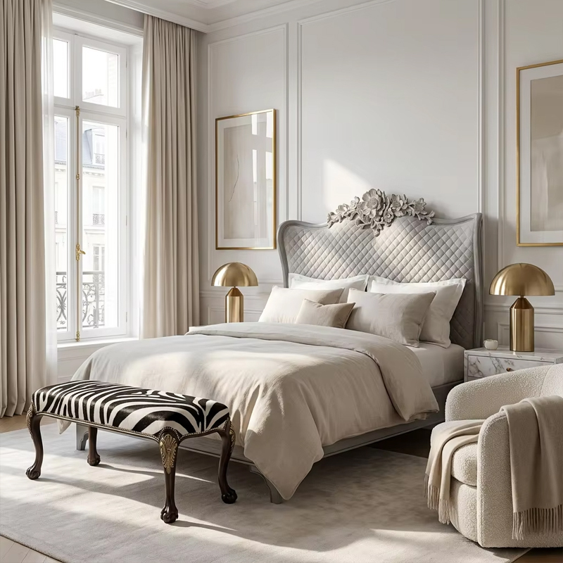 EKAR Versailles Velvet Bench | French Classic Tufted Upholstered Footstool,MY SHOP,EKAR Versailles Velvet Bench | French Classic Tufted Upholstered Footstool,foshan furniture factory,custom Furniture factory,china furniture factory