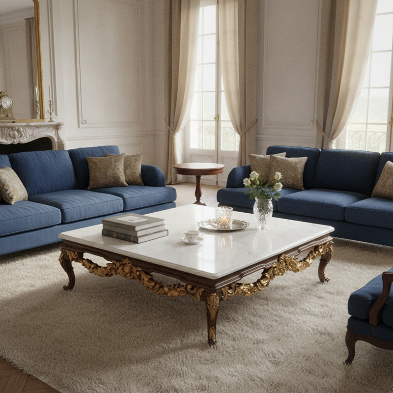 EKAR Lafayette Carved Marble Coffee Table | French Classic Center Table for Living Room,MY SHOP,EKAR Lafayette Carved Marble Coffee Table | French Classic Center Table for Living Room,foshan furniture factory,custom Furniture factory,china furniture factory