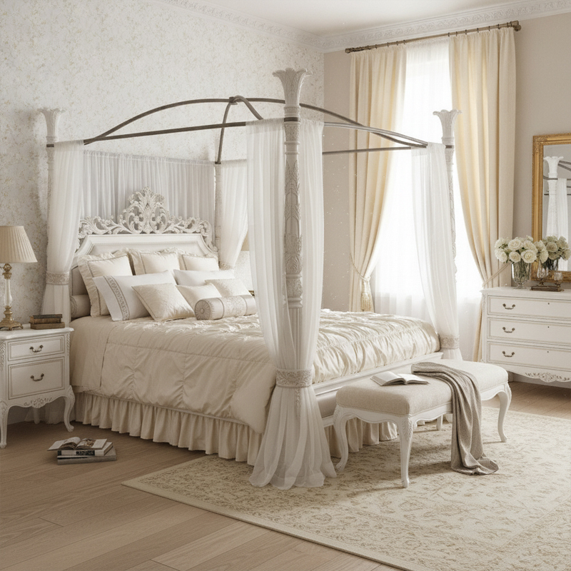 EKAR Chateau de Reve Bed | French Classic Upholstered Wingback Bed,MY SHOP,EKAR Chateau de Reve Bed | French Classic Upholstered Wingback Bed,foshan furniture factory,custom Furniture factory,china furniture factory