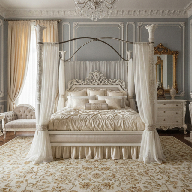 EKAR Chateau de Reve Bed | French Classic Upholstered Wingback Bed,MY SHOP,EKAR Chateau de Reve Bed | French Classic Upholstered Wingback Bed,foshan furniture factory,custom Furniture factory,china furniture factory