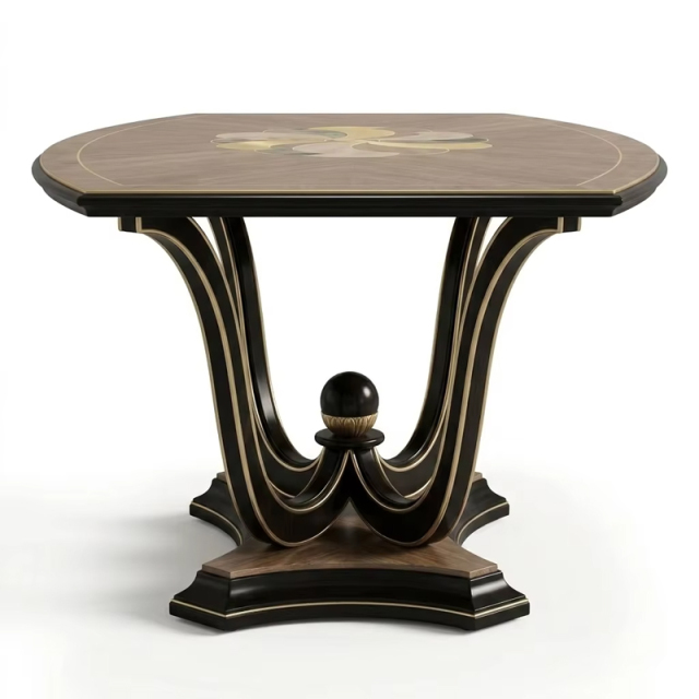 Lumiere Sunburst Marquetry Dining Table | Luxury French Classical Wood Pedestal Table - EKAR,EKAR FURNITURE CO.,LTD,Lumiere Sunburst Marquetry Dining Table | Luxury French Classical Wood Pedestal Table - EKAR,foshan furniture factory,custom Furniture factory,china furniture factory