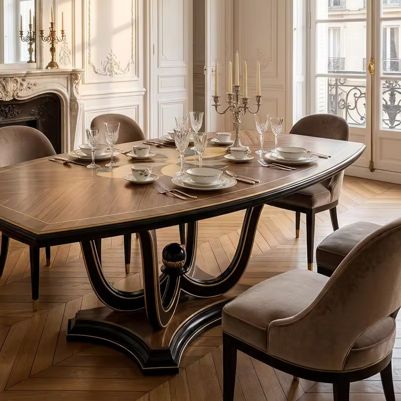 Lumiere Sunburst Marquetry Dining Table | Luxury French Classical Wood Pedestal Table - EKAR,EKAR FURNITURE CO.,LTD,Lumiere Sunburst Marquetry Dining Table | Luxury French Classical Wood Pedestal Table - EKAR,foshan furniture factory,custom Furniture factory,china furniture factory