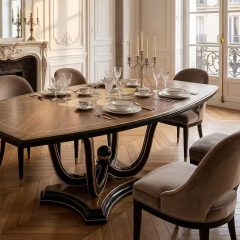 Lumiere Sunburst Marquetry Dining Table | Luxury French Classical Wood Pedestal Table - EKAR,EKAR FURNITURE CO.,LTD,Lumiere Sunburst Marquetry Dining Table | Luxury French Classical Wood Pedestal Table - EKAR,foshan furniture factory,custom Furniture factory,china furniture factory