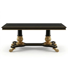 Empire Majesty Dual-Pedestal Dining Table | Luxury Black &amp; Gold French Neoclassical Furniture - EKAR,EKAR FURNITURE CO.,LTD,Empire Majesty Dual-Pedestal Dining Table | Luxury Black &amp; Gold French Neoclassical Furniture - EKAR,foshan furniture factory,custom Furniture factory,china furniture factory