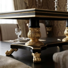 Empire Majesty Dual-Pedestal Dining Table | Luxury Black &amp; Gold French Neoclassical Furniture - EKAR,EKAR FURNITURE CO.,LTD,Empire Majesty Dual-Pedestal Dining Table | Luxury Black &amp; Gold French Neoclassical Furniture - EKAR,foshan furniture factory,custom Furniture factory,china furniture factory