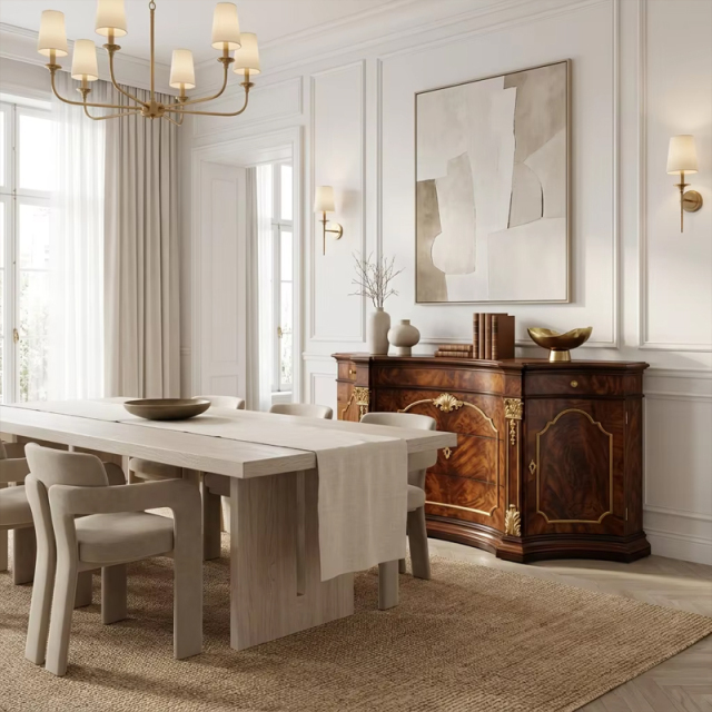 Versailles Serpentine Burl-Wood Sideboard | Luxury French Classical Dining Buffet - EKAR,EKAR FURNITURE CO.,LTD,Versailles Serpentine Burl-Wood Sideboard | Luxury French Classical Dining Buffet - EKAR,foshan furniture factory,custom Furniture factory,china furniture factory