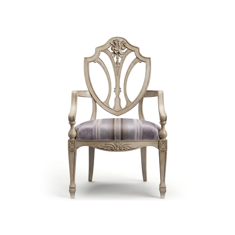 Lyric Floral Shield-Back Dining Chair | Luxury Neoclassical French Seating - EKAR,EKAR FURNITURE CO.,LTD,Lyric Floral Shield-Back Dining Chair | Luxury Neoclassical French Seating - EKAR,foshan furniture factory,custom Furniture factory,china furniture factory