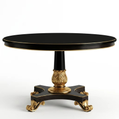 Augustus Neoclassical Round Pedestal Dining Table | Luxury French Gilded Furniture - EKAR,EKAR FURNITURE CO.,LTD,Augustus Neoclassical Round Pedestal Dining Table | Luxury French Gilded Furniture - EKAR,foshan furniture factory,custom Furniture factory,china furniture factory