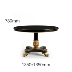 Augustus Neoclassical Round Pedestal Dining Table | Luxury French Gilded Furniture - EKAR,EKAR FURNITURE CO.,LTD,Augustus Neoclassical Round Pedestal Dining Table | Luxury French Gilded Furniture - EKAR,foshan furniture factory,custom Furniture factory,china furniture factory