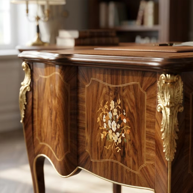 Sovereign Inlay Executive Desk | Luxury French Classical Burl Wood Study Furniture - EKAR,EKAR FURNITURE CO.,LTD,Sovereign Inlay Executive Desk | Luxury French Classical Burl Wood Study Furniture - EKAR,foshan furniture factory,custom Furniture factory,china furniture factory