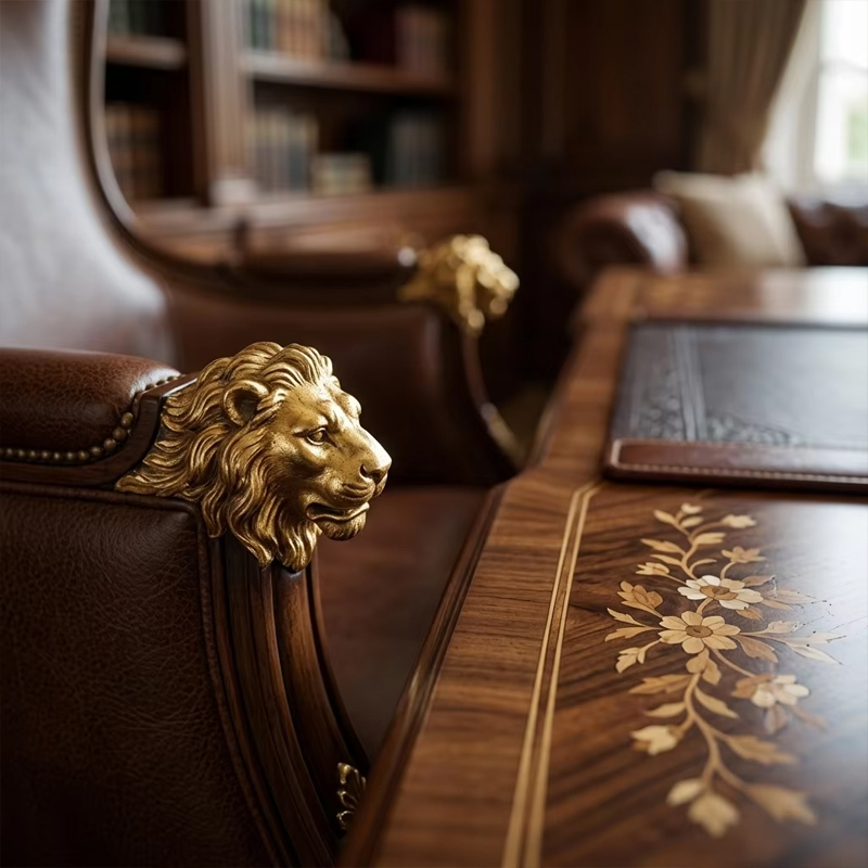 Sovereign Lion Wingback Executive Swivel Chair | Luxury Leather French Classical Office Chair - EKAR,EKAR FURNITURE CO.,LTD,Sovereign Lion Wingback Executive Swivel Chair | Luxury Leather French Classical Office Chair - EKAR,foshan furniture factory,custom Furniture factory,china furniture factory
