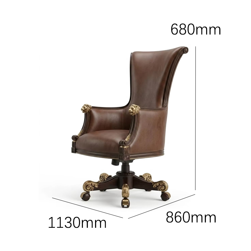 Sovereign Lion Wingback Executive Swivel Chair | Luxury Leather French Classical Office Chair - EKAR,EKAR FURNITURE CO.,LTD,Sovereign Lion Wingback Executive Swivel Chair | Luxury Leather French Classical Office Chair - EKAR,foshan furniture factory,custom Furniture factory,china furniture factory