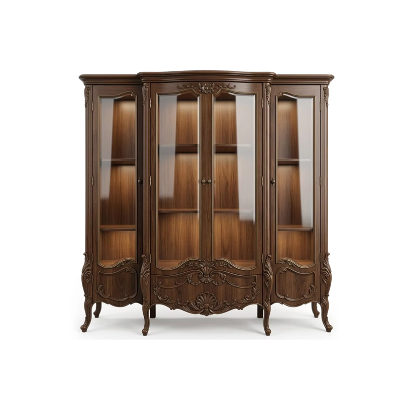 Versailles Heirloom Glass-Front Library Cabinet | Luxury French Classical Solid Wood Bookcase - EKAR,EKAR FURNITURE CO.,LTD,Versailles Heirloom Glass-Front Library Cabinet | Luxury French Classical Solid Wood Bookcase - EKAR,foshan furniture factory,custom Furniture factory,china furniture factory