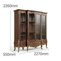 Versailles Heirloom Glass-Front Library Cabinet | Luxury French Classical Solid Wood Bookcase - EKAR,EKAR FURNITURE CO.,LTD,Versailles Heirloom Glass-Front Library Cabinet | Luxury French Classical Solid Wood Bookcase - EKAR,foshan furniture factory,custom Furniture factory,china furniture factory