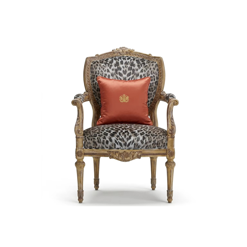 Leopard Muse French Classical Accent Armchair | Luxury Hand-Carved Study Seating - EKAR,EKAR FURNITURE CO.,LTD,Leopard Muse French Classical Accent Armchair | Luxury Hand-Carved Study Seating - EKAR,foshan furniture factory,custom Furniture factory,china furniture factory