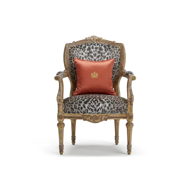Leopard Muse French Classical Accent Armchair | Luxury Hand-Carved Study Seating - EKAR,EKAR FURNITURE CO.,LTD,Leopard Muse French Classical Accent Armchair | Luxury Hand-Carved Study Seating - EKAR,foshan furniture factory,custom Furniture factory,china furniture factory