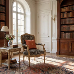 Leopard Muse French Classical Accent Armchair | Luxury Hand-Carved Study Seating - EKAR,EKAR FURNITURE CO.,LTD,Leopard Muse French Classical Accent Armchair | Luxury Hand-Carved Study Seating - EKAR,foshan furniture factory,custom Furniture factory,china furniture factory