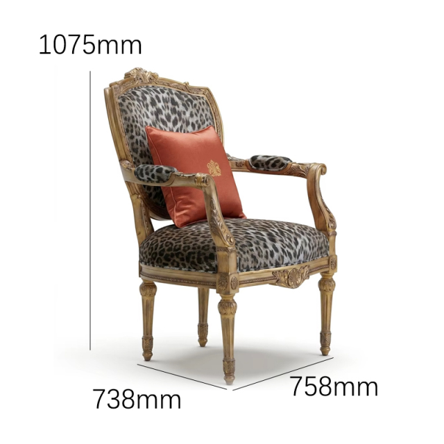 Leopard Muse French Classical Accent Armchair | Luxury Hand-Carved Study Seating - EKAR,EKAR FURNITURE CO.,LTD,Leopard Muse French Classical Accent Armchair | Luxury Hand-Carved Study Seating - EKAR,foshan furniture factory,custom Furniture factory,china furniture factory