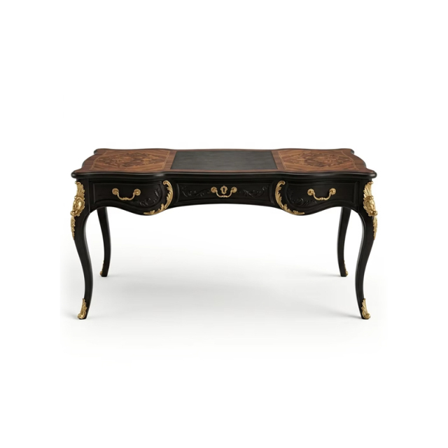 Sovereign Gilded Marquetry Executive Desk | Luxury French Classical Black Lacquer Writing Table - EKAR,EKAR FURNITURE CO.,LTD,Sovereign Gilded Marquetry Executive Desk | Luxury French Classical Black Lacquer Writing Table - EKAR,foshan furniture factory,custom Furniture factory,china furniture factory