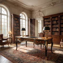 Sovereign Gilded Marquetry Executive Desk | Luxury French Classical Black Lacquer Writing Table - EKAR,EKAR FURNITURE CO.,LTD,Sovereign Gilded Marquetry Executive Desk | Luxury French Classical Black Lacquer Writing Table - EKAR,foshan furniture factory,custom Furniture factory,china furniture factory