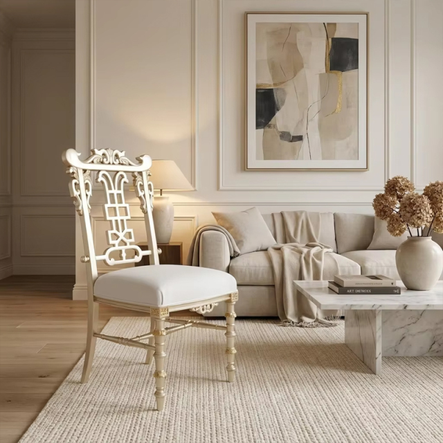 Aurelian Filigree Neoclassical Lounge Chair | Luxury White &amp; Gold French Seating - EKAR,EKAR FURNITURE CO.,LTD,Aurelian Filigree Neoclassical Lounge Chair | Luxury White &amp; Gold French Seating - EKAR,foshan furniture factory,custom Furniture factory,china furniture factory