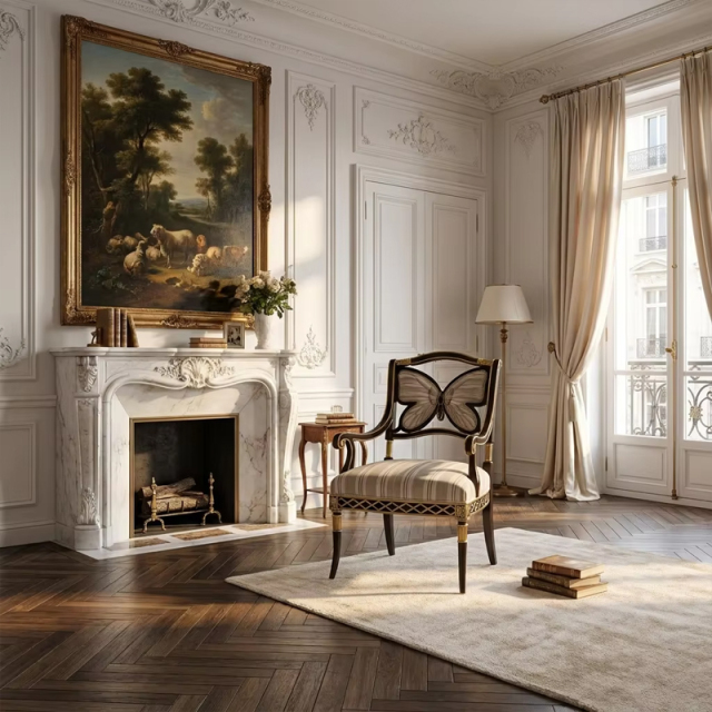 Papillon Butterfly-Back Luxury Accent Chair | French Classical Upholstered Armchair - EKAR,EKAR FURNITURE CO.,LTD,Papillon Butterfly-Back Luxury Accent Chair | French Classical Upholstered Armchair - EKAR,foshan furniture factory,custom Furniture factory,china furniture factory