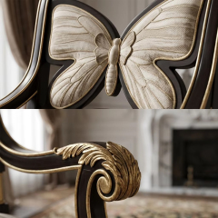 Papillon Butterfly-Back Luxury Accent Chair | French Classical Upholstered Armchair - EKAR,EKAR FURNITURE CO.,LTD,Papillon Butterfly-Back Luxury Accent Chair | French Classical Upholstered Armchair - EKAR,foshan furniture factory,custom Furniture factory,china furniture factory