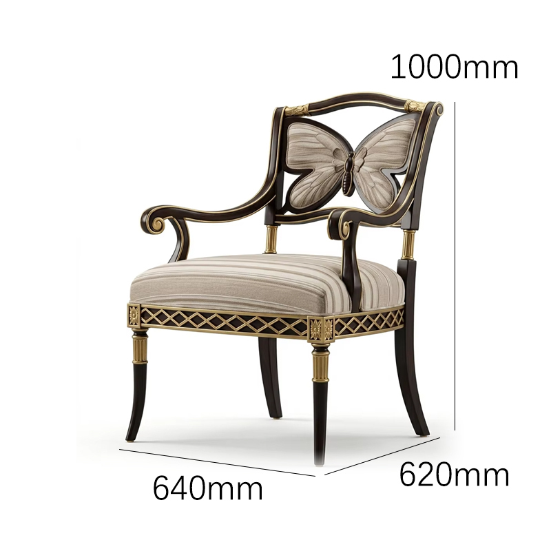 Papillon Butterfly-Back Luxury Accent Chair | French Classical Upholstered Armchair - EKAR,EKAR FURNITURE CO.,LTD,Papillon Butterfly-Back Luxury Accent Chair | French Classical Upholstered Armchair - EKAR,foshan furniture factory,custom Furniture factory,china furniture factory
