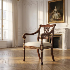Regency Meander Luxury Accent Chair | French Classical Greco-Roman Armchair - EKAR,EKAR FURNITURE CO.,LTD,Regency Meander Luxury Accent Chair | French Classical Greco-Roman Armchair - EKAR,foshan furniture factory,custom Furniture factory,china furniture factory