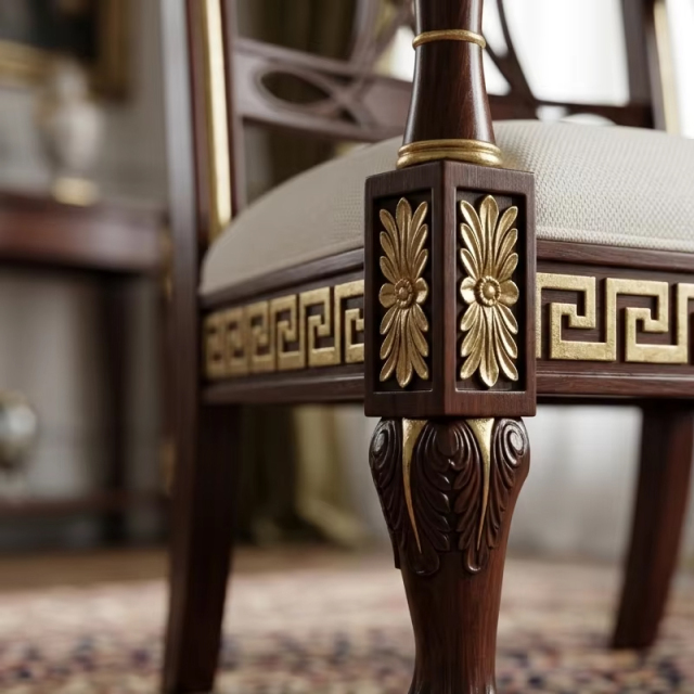 Regency Meander Luxury Accent Chair | French Classical Greco-Roman Armchair - EKAR,EKAR FURNITURE CO.,LTD,Regency Meander Luxury Accent Chair | French Classical Greco-Roman Armchair - EKAR,foshan furniture factory,custom Furniture factory,china furniture factory