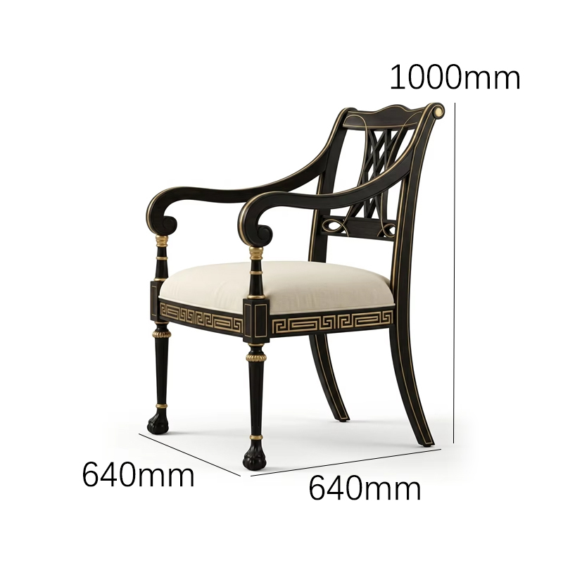 Regency Meander Luxury Accent Chair | French Classical Greco-Roman Armchair - EKAR,EKAR FURNITURE CO.,LTD,Regency Meander Luxury Accent Chair | French Classical Greco-Roman Armchair - EKAR,foshan furniture factory,custom Furniture factory,china furniture factory