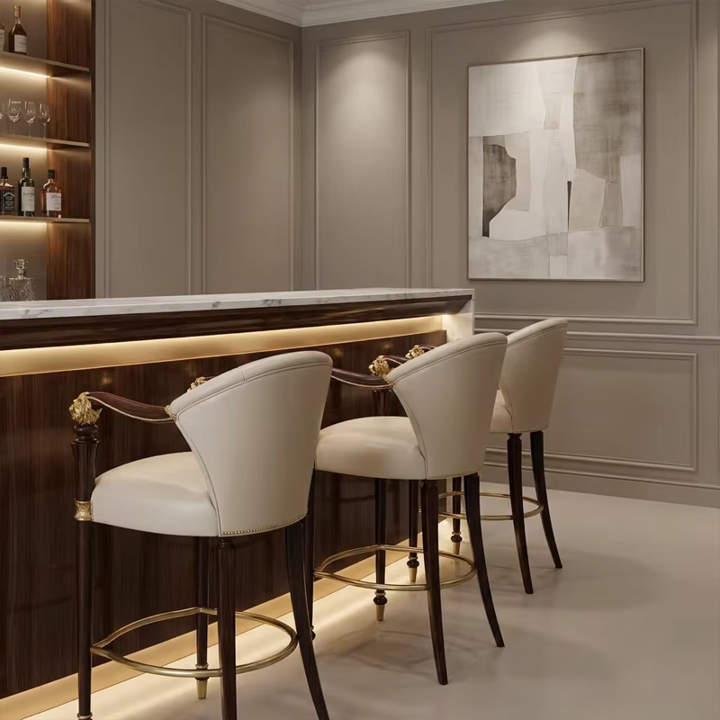 Imperial Lion Majesty Luxury Bar Stool | French Classical Leather &amp; Gold Seating - EKAR,EKAR FURNITURE CO.,LTD,Imperial Lion Majesty Luxury Bar Stool | French Classical Leather &amp; Gold Seating - EKAR,foshan furniture factory,custom Furniture factory,china furniture factory