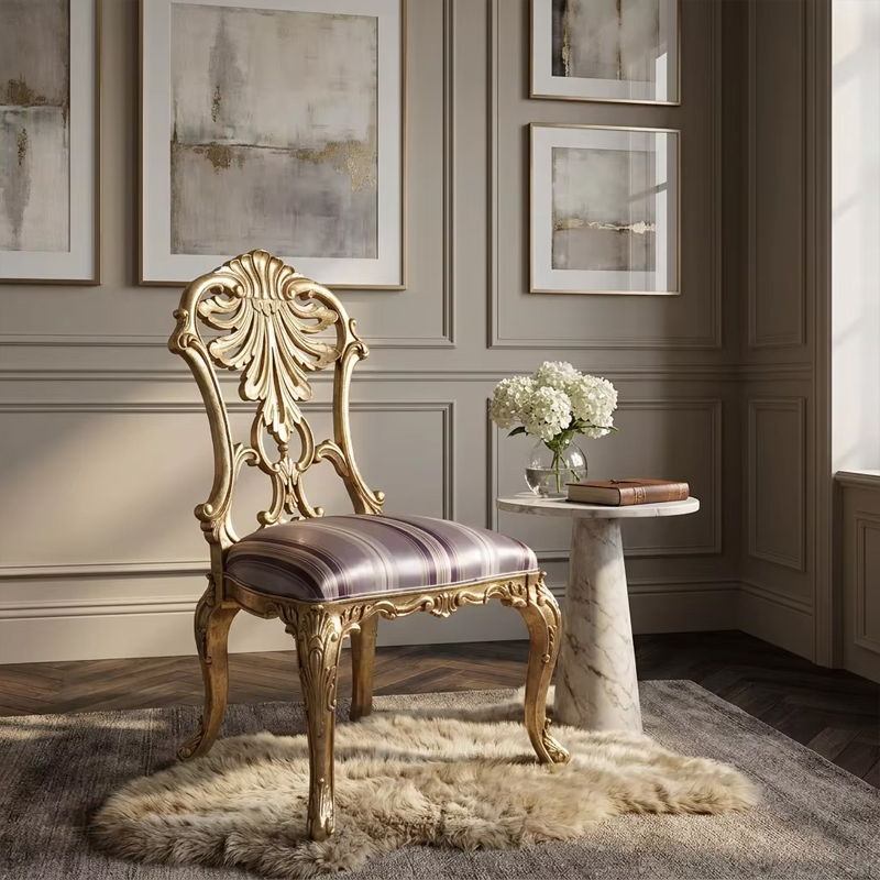 Seraphina Shell-Back Luxury Accent Chair | French Rococo Leisure Seating - EKAR,EKAR FURNITURE CO.,LTD,Seraphina Shell-Back Luxury Accent Chair | French Rococo Leisure Seating - EKAR,foshan furniture factory,custom Furniture factory,china furniture factory