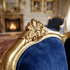 Versailles Sapphire Velvet Wingback Bergere Chair | Luxury Gilded French Classical Armchair - EKAR,MY SHOP,Versailles Sapphire Velvet Wingback Bergere Chair | Luxury Gilded French Classical Armchair - EKAR,foshan furniture factory,custom Furniture factory,china furniture factory