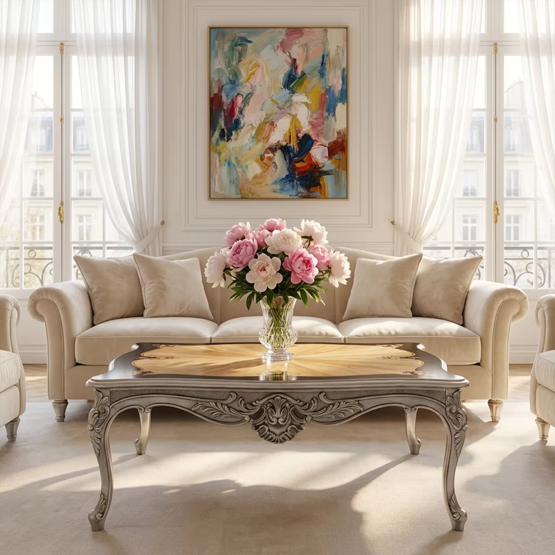 Versailles Sunburst Marquetry Coffee Table | Luxury French Classical Silver-Gilded Furniture - EKAR,MY SHOP,Versailles Sunburst Marquetry Coffee Table | Luxury French Classical Silver-Gilded Furniture - EKAR,foshan furniture factory,custom Furniture factory,china furniture factory