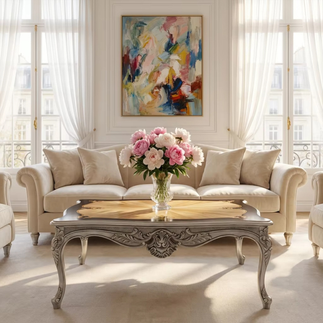 Versailles Sunburst Marquetry Coffee Table | Luxury French Classical Silver-Gilded Furniture - EKAR,MY SHOP,Versailles Sunburst Marquetry Coffee Table | Luxury French Classical Silver-Gilded Furniture - EKAR,foshan furniture factory,custom Furniture factory,china furniture factory