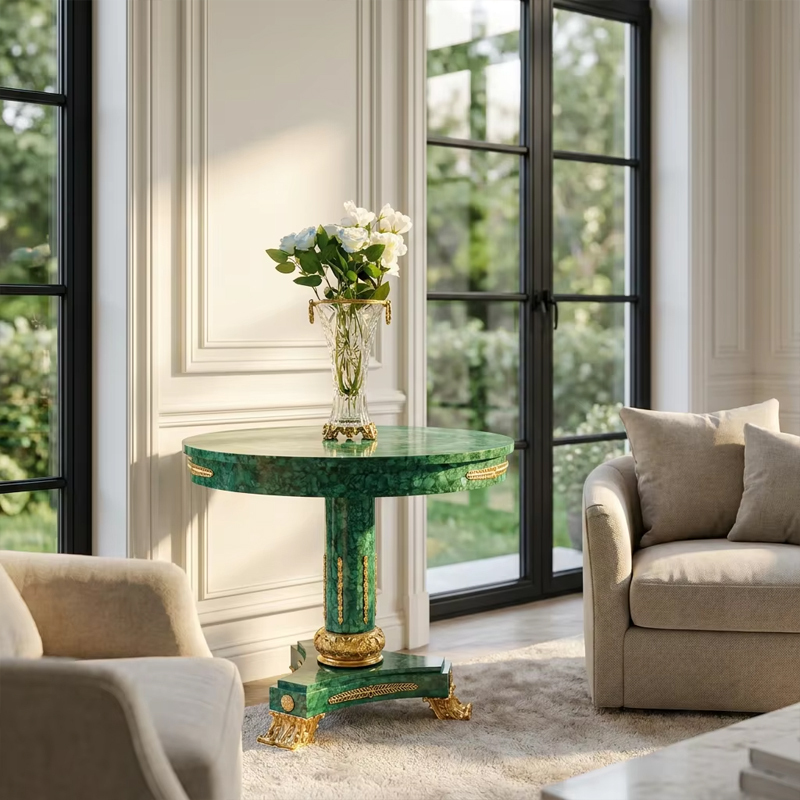 Emerald Regent Malachite Display Pedestal | Luxury French Classical Gilded Flower Stand - EKAR,EKAR FURNITURE CO.,LTD,Emerald Regent Malachite Display Pedestal | Luxury French Classical Gilded Flower Stand - EKAR,foshan furniture factory,custom Furniture factory,china furniture factory