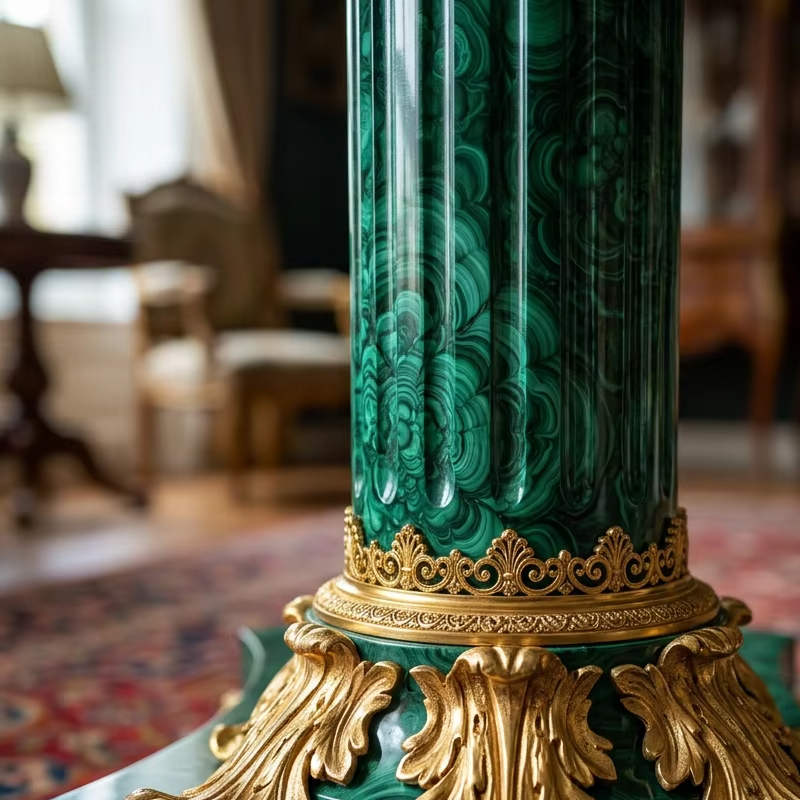 Emerald Regent Malachite Display Pedestal | Luxury French Classical Gilded Flower Stand - EKAR,EKAR FURNITURE CO.,LTD,Emerald Regent Malachite Display Pedestal | Luxury French Classical Gilded Flower Stand - EKAR,foshan furniture factory,custom Furniture factory,china furniture factory