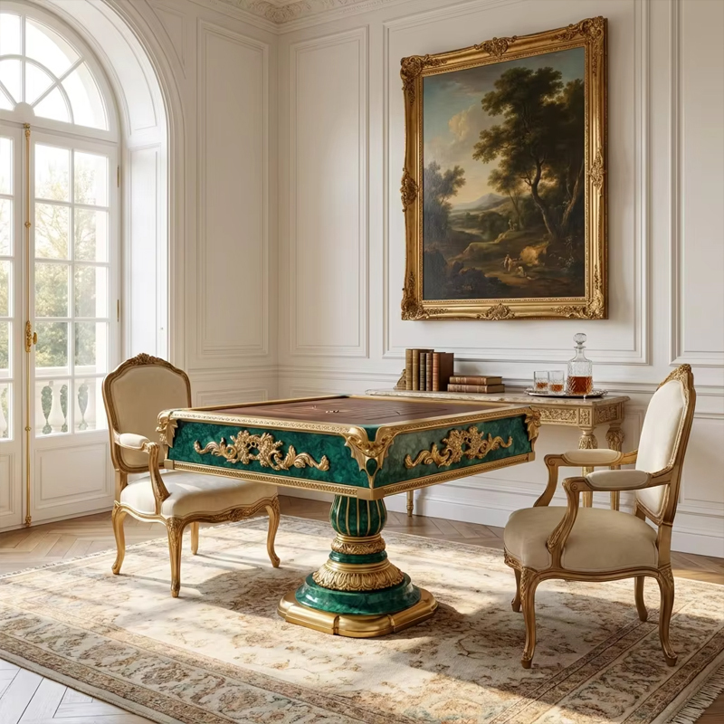 Emerald Empire Malachite Games Table | Luxury French Classical Gilded Strategy Table - EKAR,EKAR FURNITURE CO.,LTD,Emerald Empire Malachite Games Table | Luxury French Classical Gilded Strategy Table - EKAR,foshan furniture factory,custom Furniture factory,china furniture factory