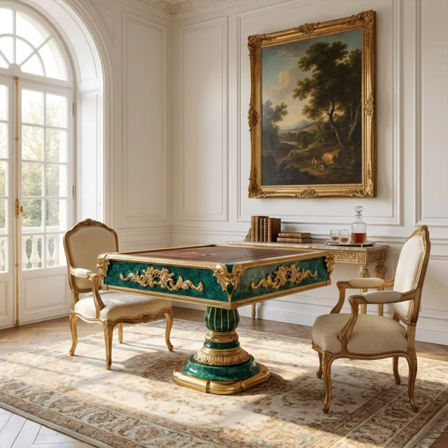 Emerald Empire Malachite Games Table | Luxury French Classical Gilded Strategy Table - EKAR,EKAR FURNITURE CO.,LTD,Emerald Empire Malachite Games Table | Luxury French Classical Gilded Strategy Table - EKAR,foshan furniture factory,custom Furniture factory,china furniture factory